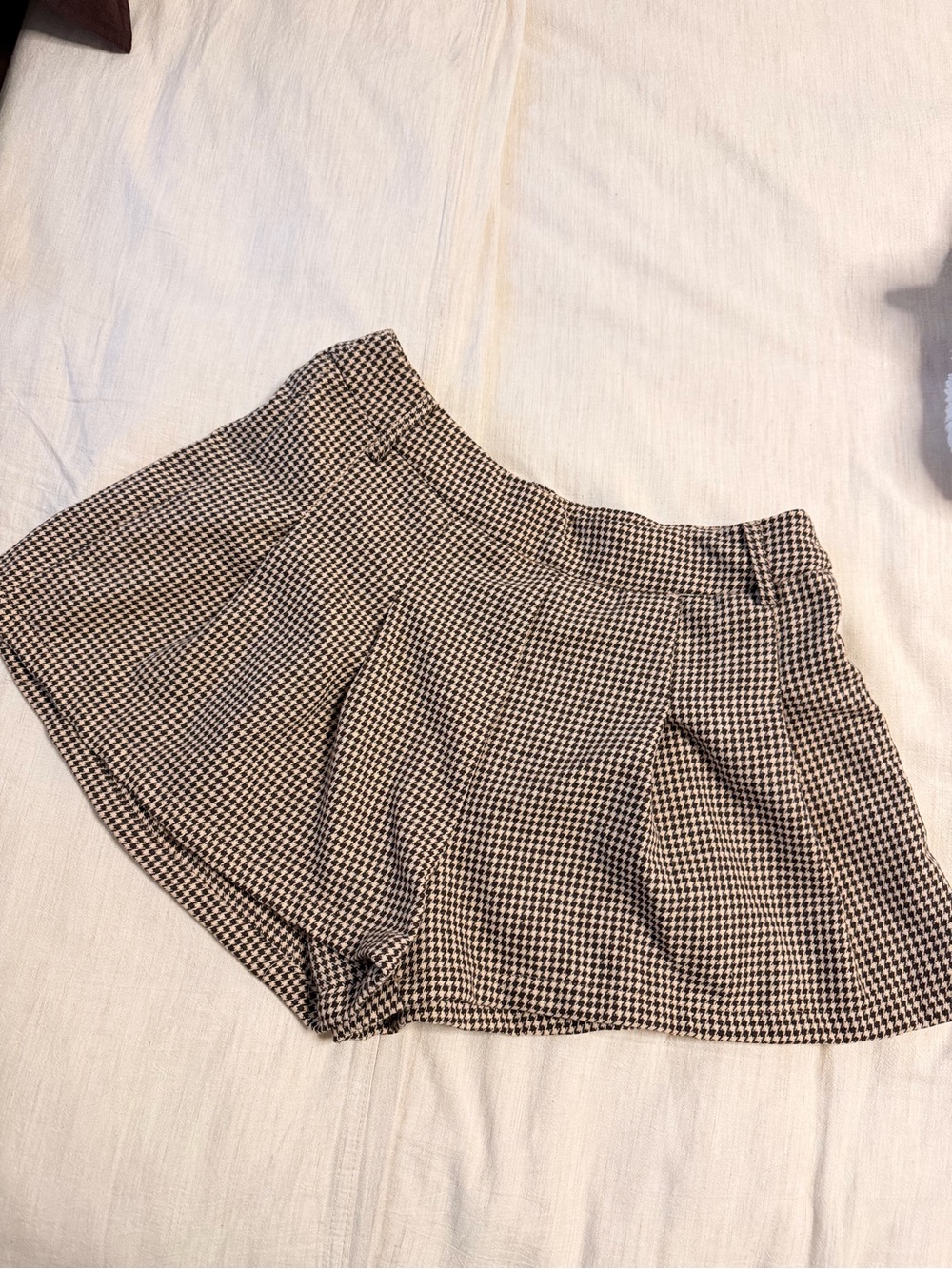 High-Waist Plaid Women’s Shorts - Black & White